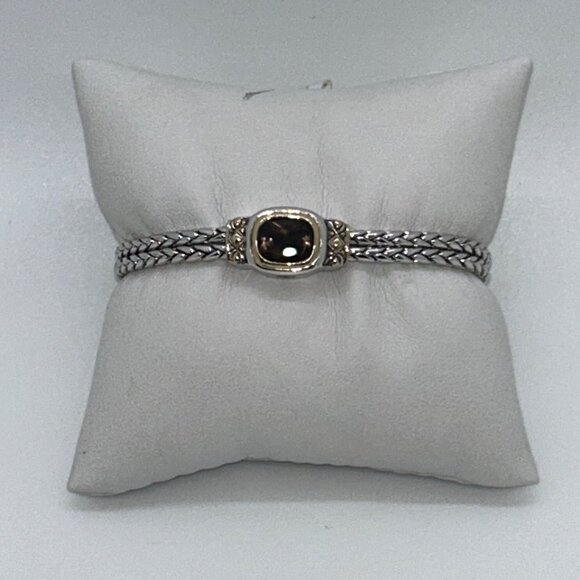 John Medeiros Double-Strand Rhodium-Plated Bracelet Amethyst Gold-Tone Accent - Picture 4 of 15